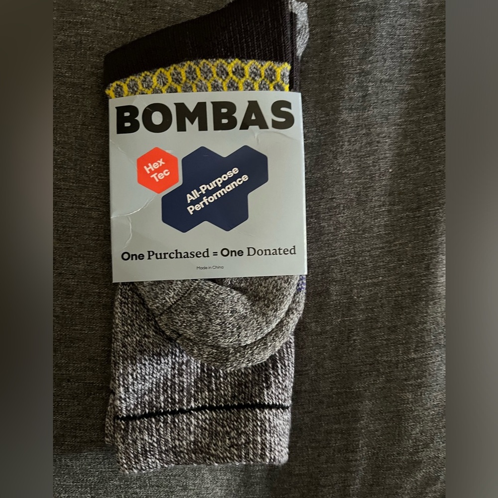 BRAND NEW BOMBAS NEVER WORN BLACK AND GRAY